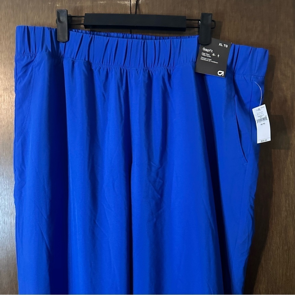 GAP Women's GapFit Recycled Fleece-Lined Track Pants Bristol Blue Sz XL Gym - Picture 8 of 12